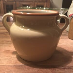 Cream Ceramic Pot with Handles